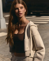 Restore Mini Full Zip Hoodie | Bone Heather