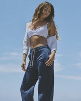 Halo Essential Wideleg Pant | Blue Coast Heather