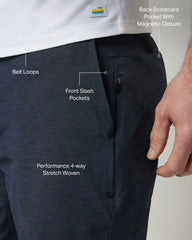 Aim Short 8" | Navy Linen Texture