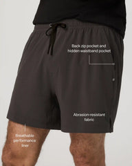 Vuori HardKore Short Lined 5" | Carbon