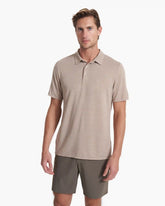 Knit Twill Polo | Camel Heather