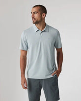 Knit Twill Polo | Chalk Blue Heather