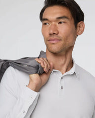 Long Sleeve Strato Tech Polo | Frost Grey Heather