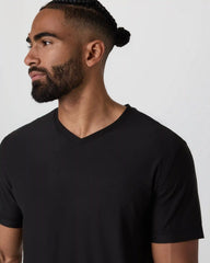 Strato Tech V-Neck Tee | Black