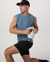 Strato Muscle Tee | Pool Blue Heather