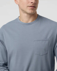Long Sleeve Men's Feather Tee | Dusty Blue