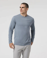 Long Sleeve Men's Feather Tee | Dusty Blue