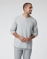 Waffle Henley | Light Heather Grey