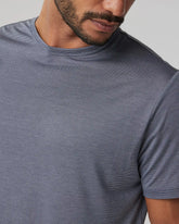 Short Sleeve Marina Stripe Tee | Dark Pewter