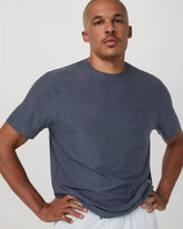 Short Sleeve Strato Pocket Tee - Relaxed Fit | Dark Azure Heather