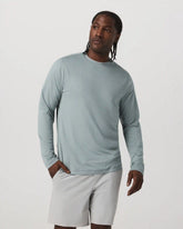 Long Sleeve Ponto Performance Tee | Misty Blue Heather