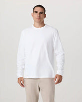 Long Sleeve Vuori Heavyweight Cotton Tee - Relaxed Fit | White