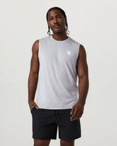 Viewpoint Muscle Tank | Amethyst Grey Logo Graphic