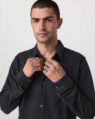 Long Sleeve Knit Oxford Button Down - Classic Fit | Black