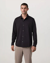Long Sleeve Knit Oxford Button Down - Classic Fit | Black