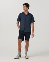 Short Sleeve Knit Oxford Camp Collar Button Down | Ocean Blue