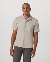 Short Sleeve Knit Oxford Camp Collar Button Down | Truffle
