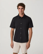 Short Sleeve Knit Oxford Button Down | Black