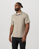 Short Sleeve Ponto Button Down Shirt | Truffle Heather