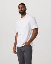 Short Sleeve Ponto Button Down Shirt | White