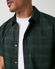 Short Sleeve Plaid Button Down Shirt | Evergreen