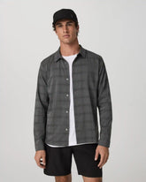 Long Sleeve Plaid Button Down Shirt | Dark Pewter