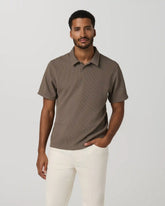 Short Sleeve Lightweight Tech Waffle Polo - Relaxed Fit | Bark