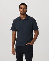 Short Sleeve Lightweight Tech Waffle Polo - Relaxed Fit | Navy