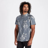 Crest Short Sleeve Button-Down | Grey Vintage Floral