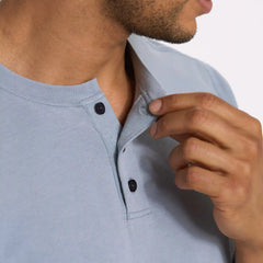 Short Sleeve Tuvalu Henley | Light Cloud