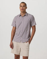 Short Sleeve Bridge Button Down | Sable Mini Stripe