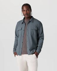 Waffle Shirt Jacket | Dusty Blue