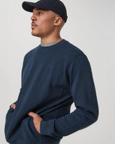 Pique Fleece Crew | Ocean Blue