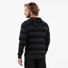 Clark Hoodie | Black-Charcoal Stripe