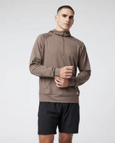 Ponto Performance Half Zip Hoodie | Fossil Heather