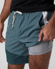 Kore Short X1 Lined Classic Fit 7" | Light Deep Sea/Deep Sea/Salt