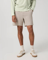 Aim Elastic Waist Short 7" | Khaki Linen Texture