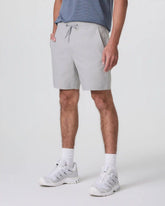Cascade Crinkle Elastic Waist Short 8" | Fog