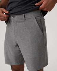 Aim Short 8" | Gull Grey Linen Texture
