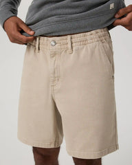 Benton Twill Elastic Waist Short 8" | Limestone
