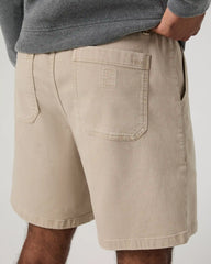 Benton Twill Elastic Waist Short 8" | Limestone
