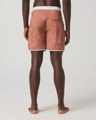 Cruise Boardshort 7" | Vintage Red Palm Shadow