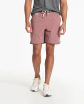Banks Short Unlined 7" | Marsala Slub Stripe