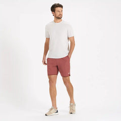 Banks Short Unlined 7" | Red Clay Linen Texture