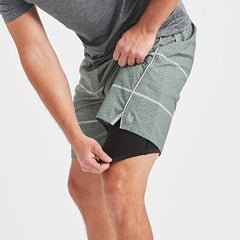 Trail Short | Evergreen Heather Stripe
