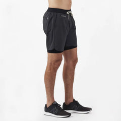 Stockton Short | Black Linen Texture