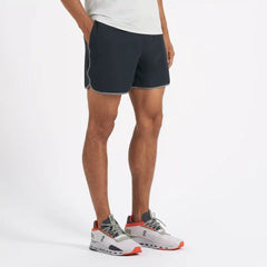 Banks Short Unlined 5" | Black Linen Texture