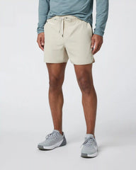 Banks Short Unlined 5" | Cashew Linen Texture