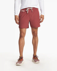 Banks Short Unlined 5" | Earth Red Linen Texture