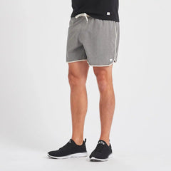 Banks Short Unlined 5" | Grey Linen Texture